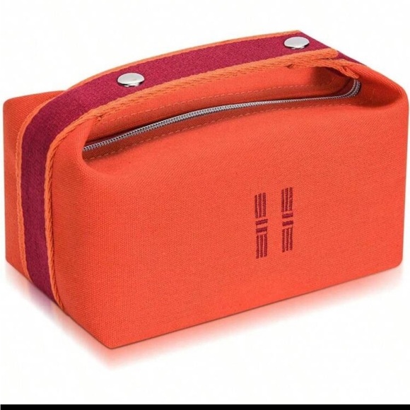 Orange and Red Canvas Makeup Bag - Picture 1 of 4